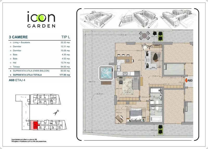 Mosilor Apartament 3 camere si terasa de 94 mp. Ansamblu nou, finalizat.